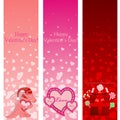 Valentine's day pink vertical banners.