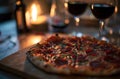 valentine's day pizza and wine gift