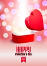 Valentine's day postcard opened surprise gift box and shine Royalty Free Stock Photo