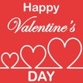 Cool Valentine's day postcard three heart Royalty Free Stock Photo