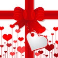 Valentine's day present with red bow Royalty Free Stock Photo