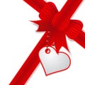 Valentine's day present with red bow Royalty Free Stock Photo