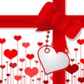 Valentine's day present with red bow Royalty Free Stock Photo