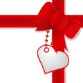 Valentine's day present with red bow Royalty Free Stock Photo
