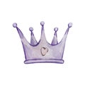 Valentine`s day, purple crown with heart