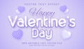 Valentine`s day purple style text effect