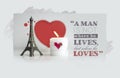 Valentine's Day Quotes with Candle, Hearth and Eiffel Tower Souv