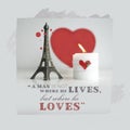 Valentine's Day Quotes with Candle, Hearth and Eiffel Tower Souv