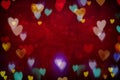 Valentine`s day red abstract background with hearts Royalty Free Stock Photo