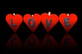 Valentine's day. Red candles. Royalty Free Stock Photo