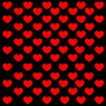 Valentine's Day red Hearts on Black Love background Royalty Free Stock Photo