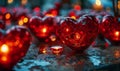 Valentine\'s Day: Red Hearts in a Group, Universal Symbol of Love, with Ample Space to Personalize Your Affectionate Message