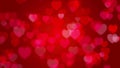 Valentine`s day red hearts vdo 3d animation