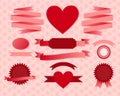Valentine's day ribbons Royalty Free Stock Photo