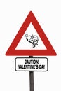 Valentine's Day roadsign Royalty Free Stock Photo