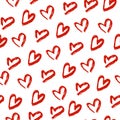 Valentine`s day, romantic seamless pattern background with hearts. Vector illustration. Royalty Free Stock Photo