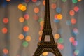 Valentine`s Day, romantic still life, Eiffel Tower, on a blurred background, bokeh effect, shallow depth of field Royalty Free Stock Photo