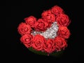 Valentine's day rose decoration bouquet on black