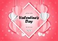 Valentine day sale background with paper heart shape vector 013
