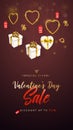 Valentine`s Day Sale banner, flyer, poster, cover. Promotion and shopping template or background for Love concept
