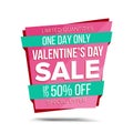 Valentine s Day Sale Banner Vector. Special Offer Sale Banner. February 14 Sale Announcement. Isolated On White