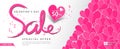 Valentine`s day sale banner vector template, Valentines Heart sale tags, web banner design Royalty Free Stock Photo