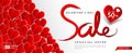 Valentine`s day sale banner vector template, Valentines Heart sale tags, web banner design Royalty Free Stock Photo