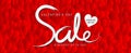 Valentine`s day sale banner vector template, Valentines Heart sale tags, web banner design Royalty Free Stock Photo