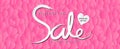 Valentine`s day sale banner vector template, Valentines Heart sale tags, web banner design Royalty Free Stock Photo