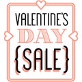 Valentine's day sale and discount vintage banner announcement.