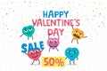 Valentine`s day sale. happy hearts