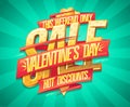 Valentine`s day sale, hot discounts, this weekend only, lettering advertising poster