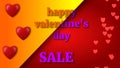 valentine\'s day sale image with valentine wishes and heart shapes