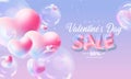 Valentine's Day Sale 50% off Poster or banner with many sweet hearts and sweet gifts on red background.Promotion and shopping Royalty Free Stock Photo