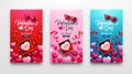 Valentine's Day Sale Poster or banner with sweet gift,sweet heart and lovely items on pink background.Promotion and shopping Royalty Free Stock Photo