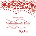 Valentine`s day sale special offer.