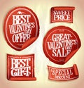 Valentine\'s day sale stickers set