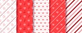 Valentine's day seamless pattern. Backgrounds with hearts. Cute red prints. Set lovely textures Royalty Free Stock Photo