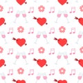 Valentine's day seamless pattern. Love background. Red pink texture with hearts. Cute romantic print Royalty Free Stock Photo