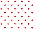 Valentine`s day Seamless pattern with red hearts