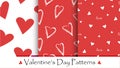 Valentine\'s day seamless pattern set. Patterns for celebrations, wedding invitation, scrapbooking and valentine\'s day Royalty Free Stock Photo