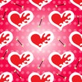 Valentine's Day seamless pattern vector heart and arrow Royalty Free Stock Photo