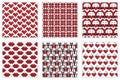 Valentine`s Day seamless patterns set Royalty Free Stock Photo