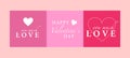 Valentine\'s Day. Set badge or label isolated on background. Vector illustration