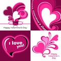Valentine's day set of hearts Royalty Free Stock Photo