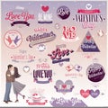 Valentine`s day set Royalty Free Stock Photo