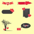 Valentine`s Day set of symbols.Calligraphy. Vector