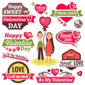 Valentine`s day set Royalty Free Stock Photo
