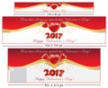 Valentine`s Day 2017 set web banners