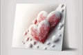 Valentine's Day snow hearts card with copy space. Generative AI